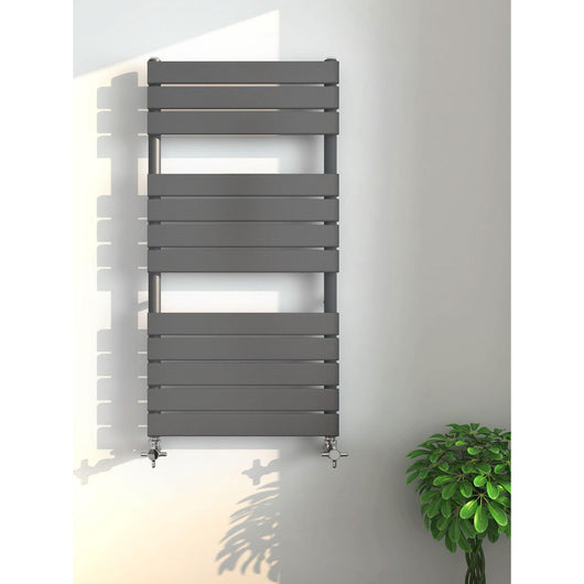  SDG Flat Panel Heated Towel Radiator Anthracite - 1200 x 500mm - welovecouk