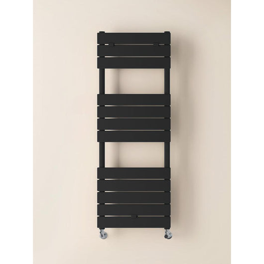  SDG Flat Panel Heated Towel Radiator Matt Black - 800 x 500mm - welovecouk