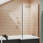 Nuie Pacific L-Shaped Fixed Bath Screen - Polished Chrome