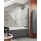 Nuie Pacific Pewter Round Hinged Bath Screen 1430 x 790 mm