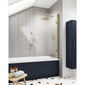 Nuie Pacific Fluted Square Hinged Bath Screen 1520 x 830mm