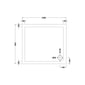 1000 x 900 Rectangle Stone Shower Tray