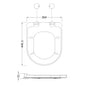 Nuie D Shaped Soft Close Toilet Seat                 - White/Black - welovecouk