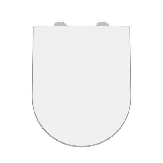  Nuie Luxury D Shaped Soft Close Toilet Seat White - welovecouk