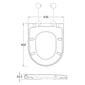 Nuie Luxury D Shaped Soft Close Toilet Seat White with Black Cover Caps - welovecouk