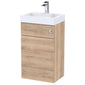 Deus 500mm Toilet and Basin Combination Unit - Bleached Oak