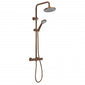 Nuie Thermostatic Bar Mixer Shower with Shower Kit and Fixed Head - Brushed Bronze