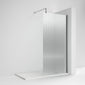 Nuie Fluted Wet Room Screen 1850mm High with Support Bar 8mm Glass - Brushed Pewter