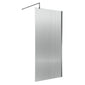 Nuie Fluted Wet Room Screen 1850mm High with Support Bar 8mm Glass - Brushed Pewter