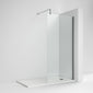 Nuie Wet Room Screen 1850mm High Wide with Support Bar 8mm Glass - Brushed Pewter