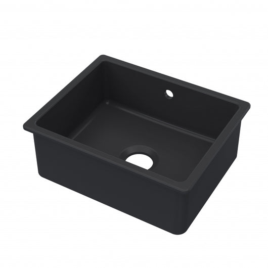  Nuie Undermount Fireclay Kitchen Sink Bowl with Overflow 548mm L x 442mm W - Soft Black