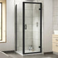 ShowerWorX Atlantic Hinged Matt Black Shower Door - 6mm Glass