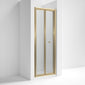 ShowerWorX Atlantic 800mm Bi-Fold Brushed Brass Shower Door - 4mm Glass