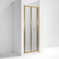 Rene 900mm Bi-Fold Brushed Brass Shower Door - 4mm Glass