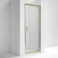 ShowerWorx Atlantic Brushed Brass 760mm Pivot Shower Door - 6mm Glass