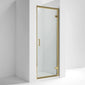 ShowerWorX Atlantic Hinged Brushed Brass Shower Door - 6mm Glass