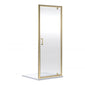 ShowerWorx Atlantic Brushed Brass 760mm Pivot Shower Door - 6mm Glass