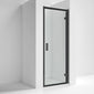 ShowerWorX Atlantic Hinged Matt Black Shower Door - 6mm Glass