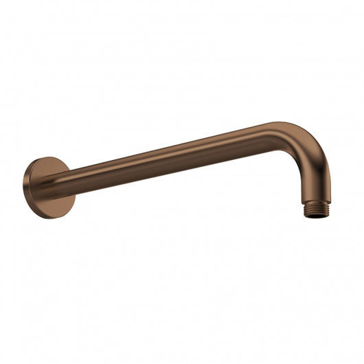  Nuie Round Wall Mounted Shower Arm 335mm Length - Brushed Bronze