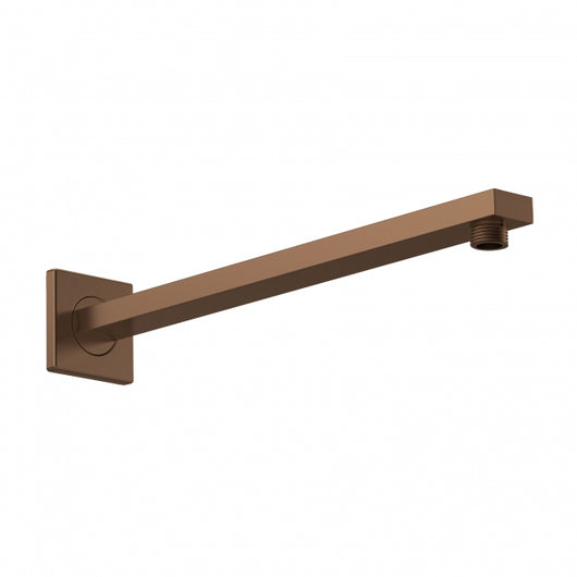  Nuie Rectangular Wall Mounted Shower Arm 360mm Length - Brushed Bronze