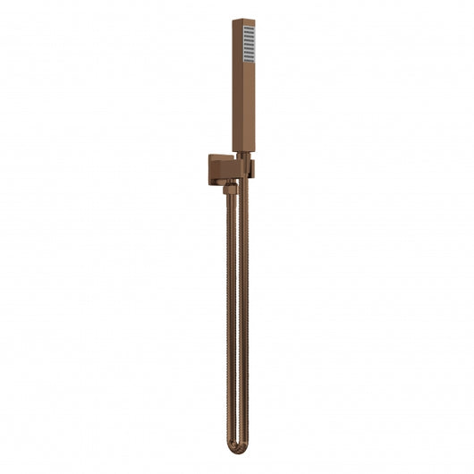  Nuie Square Pencil Shower Handset with Hose and Bracket - Brushed Bronze