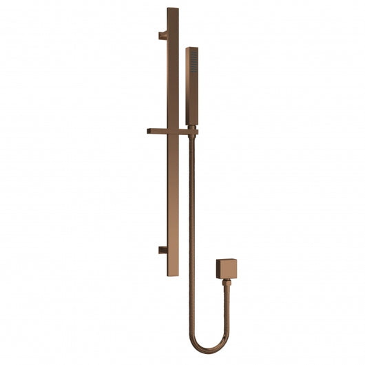  Nuie Square Slide Rail Shower Kit with Outlet Elbow - Brushed Bronze