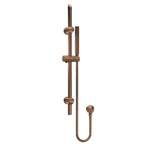  Nuie Round Slide Rail Shower Kit with Outlet Elbow - Brushed Bronze