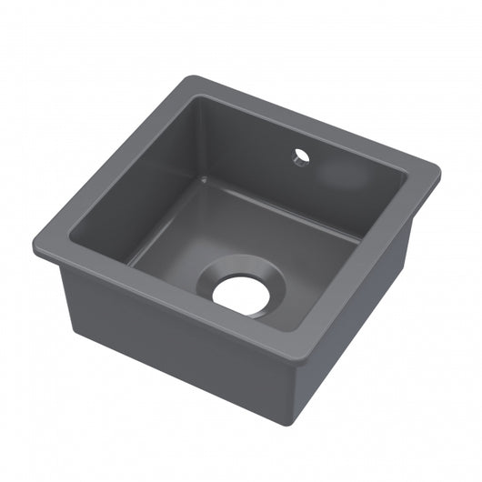  Nuie Undermount Fireclay Kitchen Sink Bowl with Overflow 457mm L x 457mm W - Soft Black