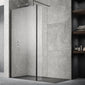 Hudson Reed Black Wetroom Screens 1100mm Wetroom Screen With Black Support Bar - Matt Black