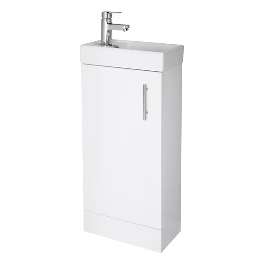  Arosa Minimalist 400mm Floorstanding Vanity & Basin Unit - White