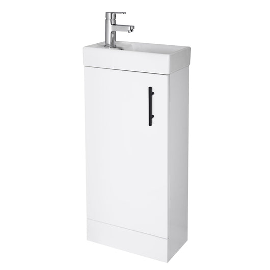 Arosa Minimalist 400mm Floorstanding Vanity & Basin Unit - White - welovecouk