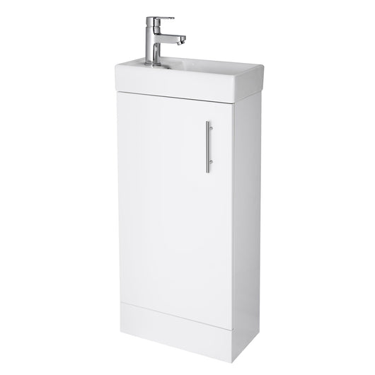  Nuie Minimalist 400mm Floorstanding Basin Vanity Unit - White