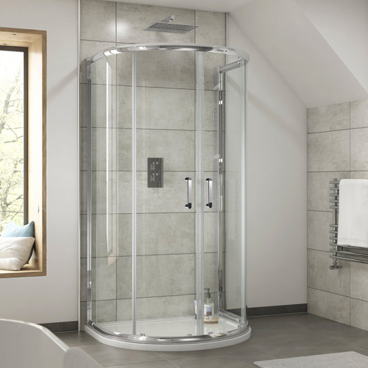  Nuie Pacific D Shape Pacific 1050mm D Shape Enclosure - Polished Chrome - AQUD2H3 - welovecouk