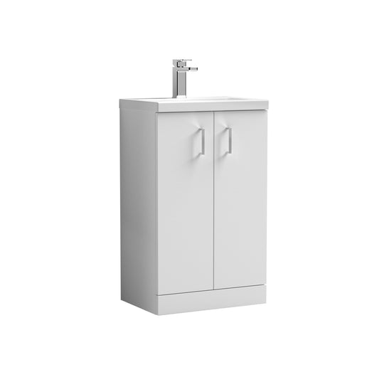  Ryker 500mm Floor Standing 2-Door Vanity & Ceramic Basin - Gloss White - PAL006E