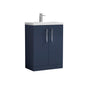 Nuie Arno Compact 600mm Floor Standing 2-Door Vanity & Polymarble Basin - Midnight Blue