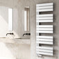 Reina Pettino Vertical Flat Panel Heated Towel Rail - 1424 x 550mm - White - welovecouk