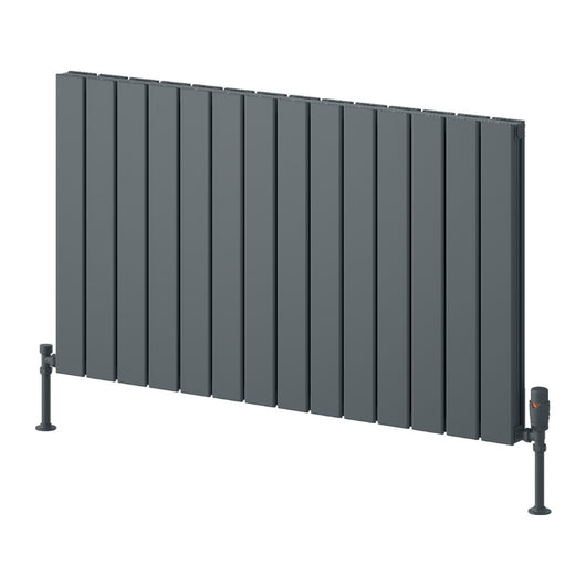  Reina Piatto Horizontal Aluminium Radiator - Double / 600 x 1045mm - Anthracite