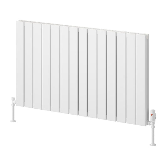  Reina Piatto Horizontal Aluminium Radiator - Double / 600 x 1045mm - White
