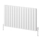 Reina Piatto Horizontal Aluminium Radiator - Double / 600 x 1045mm - White - welovecouk