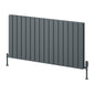 Reina Piatto Horizontal Aluminium Radiator - Double / 600 x 1195mm - Anthracite - welovecouk