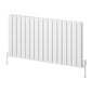 Reina Piatto Horizontal Aluminium Radiator - Double / 600 x 1195mm - White - welovecouk
