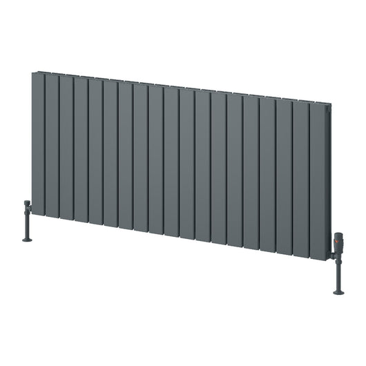  Reina Piatto Horizontal Aluminium Radiator - Double / 600 x 1420mm - Anthracite