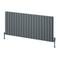 Reina Piatto Horizontal Aluminium Radiator - Double / 600 x 1420mm - Anthracite - welovecouk