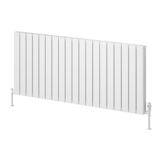  Reina Piatto Horizontal Aluminium Radiator - Double / 600 x 1420mm - White