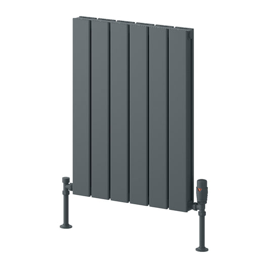  Reina Piatto Horizontal Aluminium Radiator - Double / 600 x 445mm - Anthracite
