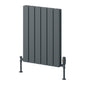 Reina Piatto Horizontal Aluminium Radiator - Double / 600 x 445mm - Anthracite - welovecouk