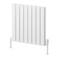 Reina Piatto Horizontal Aluminium Radiator - Double / 600 x 595mm - White - welovecouk