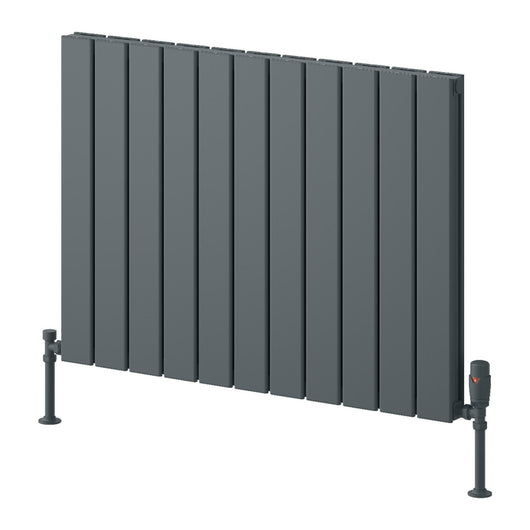  Reina Piatto Horizontal Aluminium Radiator - Double / 600 x 820mm - Anthracite
