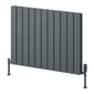Reina Piatto Horizontal Aluminium Radiator - Double / 600 x 820mm - Anthracite - welovecouk
