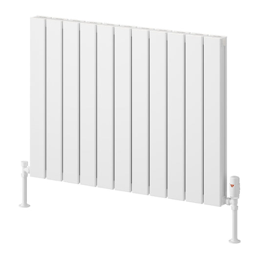  Reina Piatto Horizontal Aluminium Radiator - Double / 600 x 820mm - White